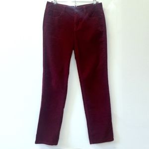 Talbots Straight Leg Pant 6P in Burgundy Corduroy